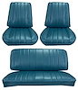 Front Buckets & Rear Seat Upholstery Kit for 1966 Chevy Chevelle & Malibu, Coupe, Hardtop [Madrid Grain Vinyl Bright Blue] - image 1