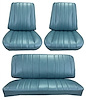Front Buckets & Rear Seat Upholstery Kit for 1966 Chevy Chevelle & Malibu, Coupe, Hardtop [Madrid Grain Vinyl Light Blue] - image 1