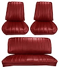 Front Buckets & Rear Seat Upholstery Kit for 1966 Chevy Chevelle & Malibu, Coupe, Hardtop [Madrid Grain Vinyl Red] - image 1