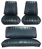 Front Buckets & Rear Seat Upholstery Kit for 1966 Chevy Chevelle & Malibu, Convertible [Madrid Grain Vinyl Black] - image 1