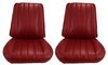 Front Buckets & Rear Seat Upholstery Kit for 1966 Chevy Chevelle & Malibu, Convertible [Madrid Grain Vinyl Red] - image 2