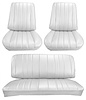 Front Buckets & Rear Seat Upholstery Kit for 1966 Chevy Chevelle & Malibu, Convertible [Madrid Grain Vinyl White] - image 1