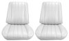 Front Buckets & Rear Seat Upholstery Kit for 1966 Chevy Chevelle & Malibu, Convertible [Madrid Grain Vinyl White] - image 2
