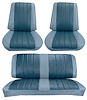 Front Buckets & Rear Seat Upholstery Kit for 1966 Chevy Chevelle & Malibu, Convertible [Madrid Grain Vinyl 2-Tone Blue] - image 1