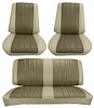 Front Buckets & Rear Seat Upholstery Kit for 1966 Chevy Chevelle & Malibu, Convertible [Madrid Grain Vinyl 2-Tone Fawn] - image 1