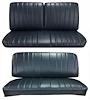 Front Split Back Bench & Rear Seat Upholstery Kit for 1966 Chevy Chevelle & Malibu, Convertible [Madrid Grain Vinyl Black] - image 1