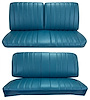 Front Split Back Bench & Rear Seat Upholstery Kit for 1966 Chevy Chevelle & Malibu, Convertible [Madrid Grain Vinyl Bright Blue] - image 1