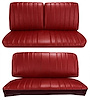 Front Split Back Bench & Rear Seat Upholstery Kit for 1966 Chevy Chevelle & Malibu, Convertible [Madrid Grain Vinyl Red] - image 1