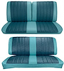 Front Split Back Bench & Rear Seat Upholstery Kit for 1966 Chevy Chevelle & Malibu, Convertible [Madrid Grain Vinyl 2-Tone Turqu - image 1