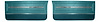 Front Deluxe Door Panel Set for 1966 Chevrolet Chevelle, El Camino & Malibu, All 2-Door Models [2-Tone Turquoise] - image 1