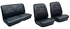 Front Bucket & Rear Bench Seat Upholstery Kit for 1967 Chevy Chevelle, Convertible [Madrid Grain Vinyl Black] - image 1