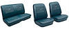 Front Bucket & Rear Bench Seat Upholstery Kit for 1967 Chevy Chevelle, Convertible [Madrid Grain Vinyl Light Blue] - image 1