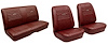 Front Bucket & Rear Bench Seat Upholstery Kit for 1967 Chevy Chevelle, Convertible [Madrid Grain Vinyl Red] - image 1