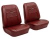 Front Bucket & Rear Bench Seat Upholstery Kit for 1967 Chevy Chevelle, Convertible [Madrid Grain Vinyl Red] - image 2