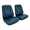 Front Bucket Seat Upholstery Kit for 1968 Chevy Chevelle, El Camino & Malibu [Madrid Grain Vinyl Medium Blue] - image 1