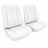 Front Bucket Seat Upholstery Kit for 1968 Chevy Chevelle, El Camino & Malibu [Madrid Grain Vinyl White] - image 1