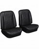 Front Bucket & Rear Bench Seat Upholstery Kit for 1968 Chevy Chevelle, Coupe, Hardtop [Madrid Grain Vinyl Black] - image 2