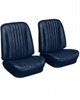 Front Bucket & Rear Bench Seat Upholstery Kit for 1968 Chevy Chevelle, Coupe, Hardtop [Madrid Grain Vinyl Dark Blue] - image 2