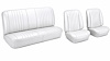 Front Bucket & Rear Bench Seat Upholstery Kit for 1968 Chevy Chevelle, Coupe, Hardtop [Madrid Grain Vinyl White] - image 1