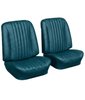 Front Bucket & Rear Bench Seat Upholstery Kit for 1968 Chevy Chevelle, Convertible [Madrid Grain Vinyl Turquoise] - image 2