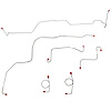 Front 6-Piece Brake Line Set 1968-1969 Ford Fairlane, Torino w/ Standard Drum Brakes [Stainless] - image 1