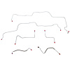 6-Piece Front Brake Line Set 1970-1971 Ford Fairlane, Torino w/ Power Disc Brakes [Stainless] - image 1