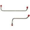 2-Piece Pump to Carb Fuel Line Set 1961-1964 Ford Galaxy, BIG BLK, 4BBL w/ In-Line Filter [Stainless] - image 1