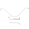 Front 3-Piece Brake Line Set 1955-1957 Ford Thunderbird w/ Standard Brakes [Steel] - image 1
