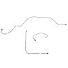Front 3-Piece Brake Line Set 1959-1960 Ford Thunderbird w/Standard Brakes/Power Brakes, w/Booster Mounted Under Dash [Stainless] - image 1