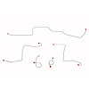 Front 5-Piece Brake Line Set 1967 Ford Mustang/ Mercury Cougar, Std Brakes, Routes Over Steering Column [Steel] - image 1