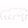6-Piece Brake Line Set, 1967 Ford Mustang/ Mercury Cougar, Power Disc Brakes, Routes Over Steering Column [Steel] - image 1