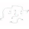 Front 6-Piece Brake Line Set 1968-1969 Ford Mustang, Mercury Cougar, w/ Power Disc Brakes [Stainless] - image 1