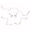 Front 5-Piece Brake Line Set 1970 Ford Mustang, Mercury Cougar w/ Standard Drum Brakes [Steel] - image 1