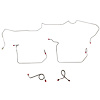 Front 5-Piece Brake Line Set 1971-1972 Ford Mustang, Mercury Cougar w/ Standard Drum Brakes [Steel] - image 1