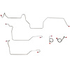 Front 5-Piece Brake Line Set 1973 Ford Mustang, Mercury Cougar w/ Power Disc Brakes [Steel] - image 1
