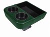 Standard Custom Shorty Floor Console with Cup Holders and Storage Tray [Medium Green, Corinthian Grain Vinyl]
