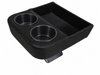 Standard Custom Shorty Floor Console with Cup Holders and Storage Tray [Black, Sierra Grain Vinyl]