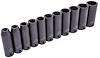 Deep Well Impact Socket Set, 1/2 in. Drive [SAE 11-Piece]
