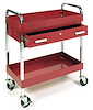 2-Shelf Utility Cart with Locking Drawer 18-Gauge Steel Frame - image 1