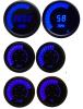 Digital LED Bar Graph 6-Gauge Set with Black Bezel [Blue] - image 1