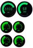 Digital LED Bar Graph 6-Gauge Set with Black Bezel [Green] - image 1