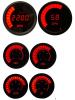Digital LED Bar Graph 6-Gauge Set with Black Bezel [Red] - image 1