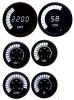 Digital LED Bar Graph 6-Gauge Set with Black Bezel [White] - image 1