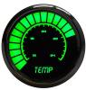 LED Analog Bar graph Water Temperature Gauge with Chrome Bezel [Green] - image 1