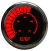 LED Analog Bar graph Water Temperature Gauge with Chrome Bezel [Red] - image 1