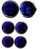 Digital LED Bar Graph 6-Gauge Set with Chrome Bezel [Blue] - image 1