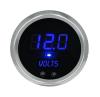 LED Digital Voltmeter Gauge with Warning System [Blue, 2 5/8 in., Chrome] - image 1