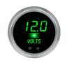 LED Digital Voltmeter Gauge with Warning System [Green, 2 5/8 in., Chrome] - image 1