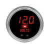 LED Digital Voltmeter Gauge with Warning System [Red, 2 5/8 in., Chrome] - image 1