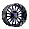 9110-22278BTB 9110 Summit Wheel [Size: 22" x 12"] Gloss Black Milled Prism Blue Finish